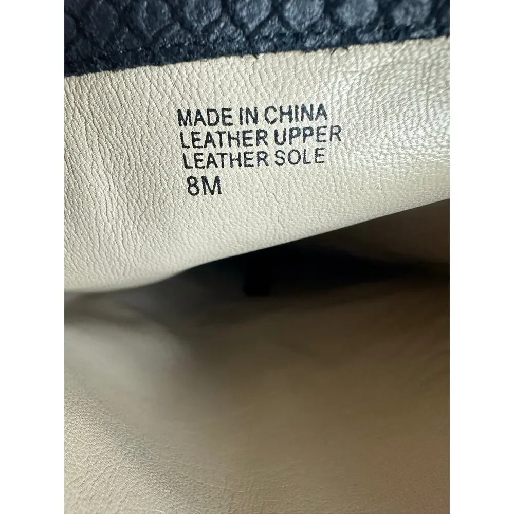 Michael Kors Black Crocodile Embossed Leather Tall Knee High Boots Size 8M - Picture 8 of 9